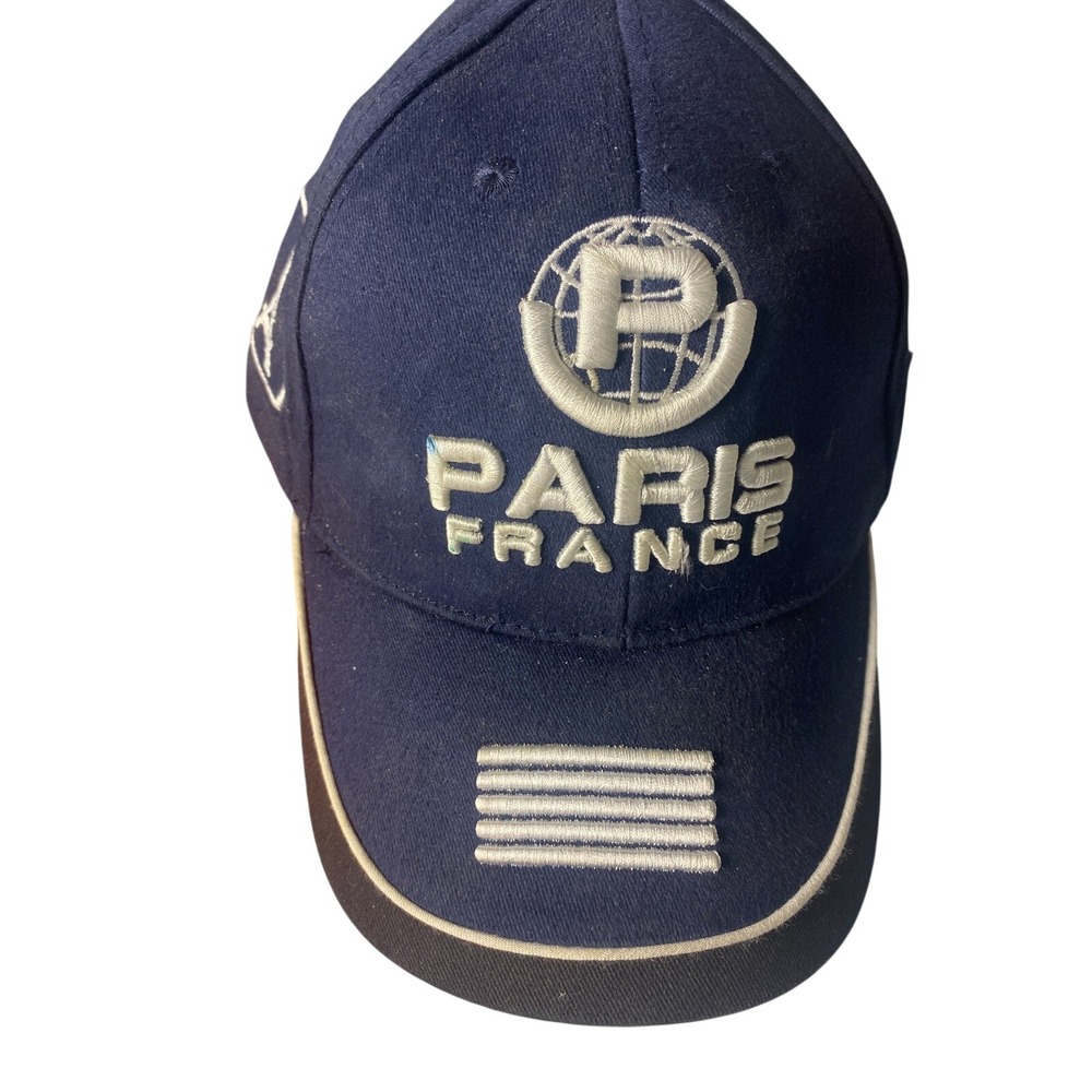 Paris France‎ CID Rally Cap Navy Blue Embroidered Adjustable Hat